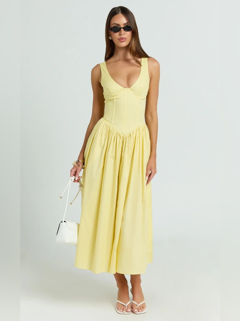 Showpo Beckett Midi Dress (Butter Yellow) Size US10